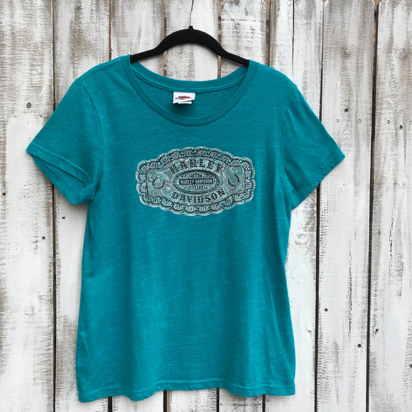 Harley-Davidson Tops - Harley Davidson HD Burnout T shirt SZ XL Blingy